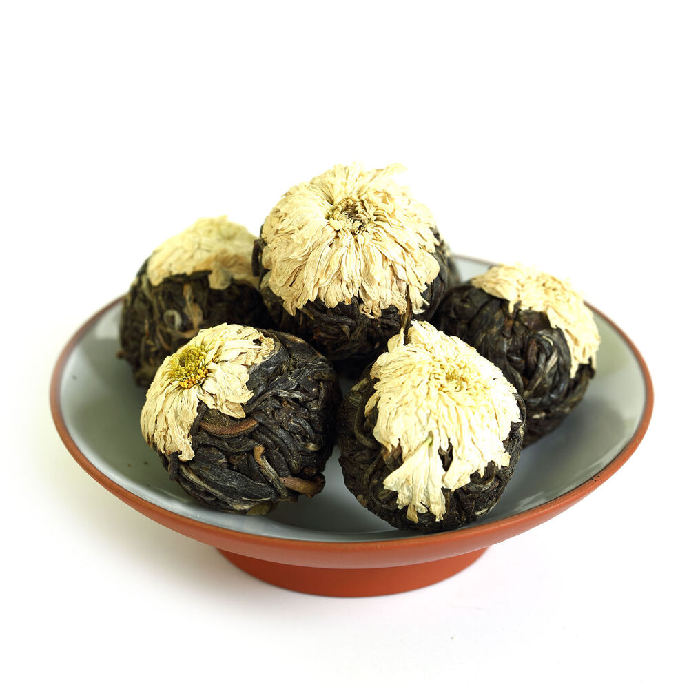 HELLOYOUNG 100g White Chrysanthemum Yunnan puer Pu'er Puerh Tea Raw Ball Tuo