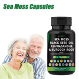 Certified Organic Sea Moss Capsules Irish Sea Moss Bladderwrack Burdock Root