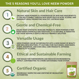 Organic Neem Leaf Powder - 3.35 Oz. - Azadirachta Indica for Hair and Skin Care