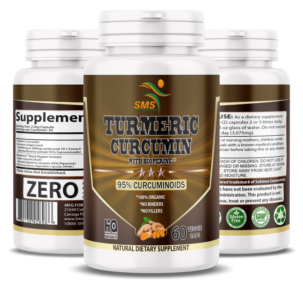 Turmeric Curcumin Potency 95% BioPerine Black Pepper Extract Bone & Joint Health
