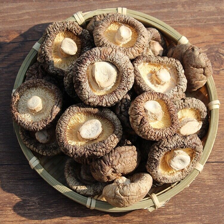 Dried Shiitake Mushrooms Wooden Organic Kitchen Health Green Food Natural Fungus