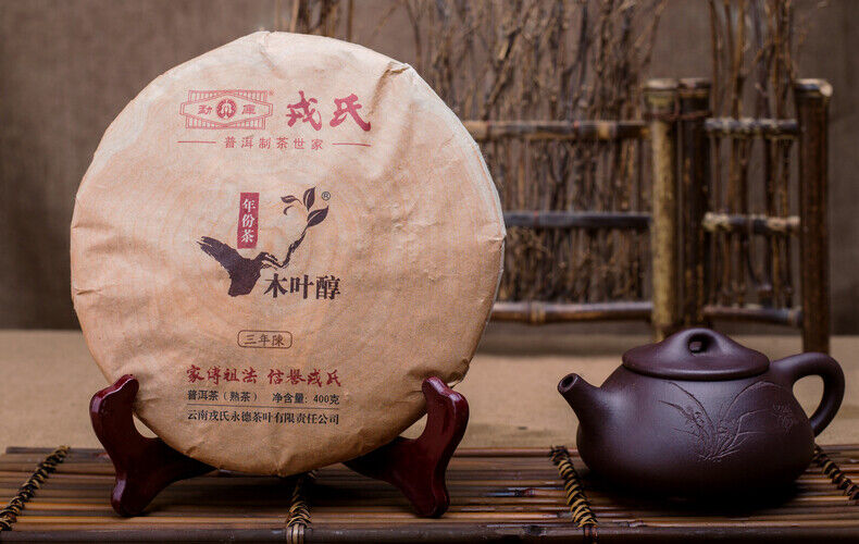 MENGKU Brand Mu Ye Chun Three Years Chen Pu-erh Tea Cake 400g Ripe Puer Tea