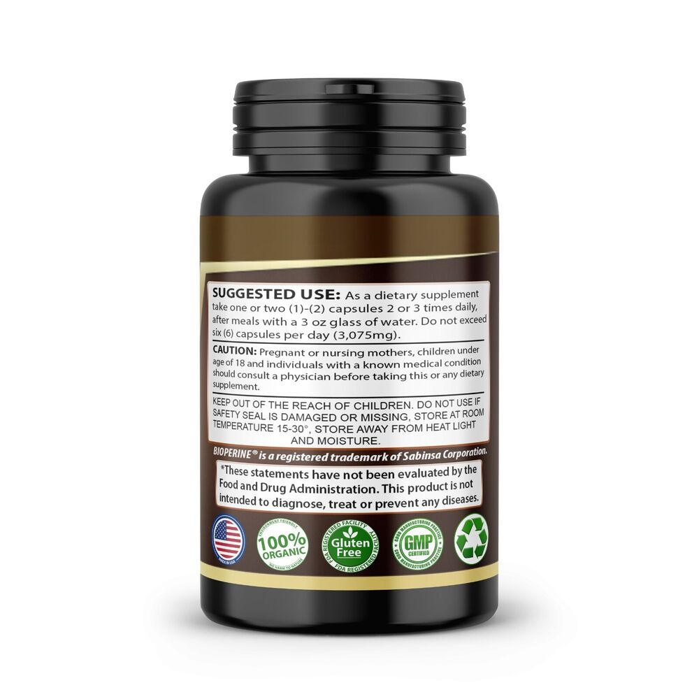 Turmeric Curcumin Potency 95% BioPerine Black Pepper Extract Bone & Joint Health