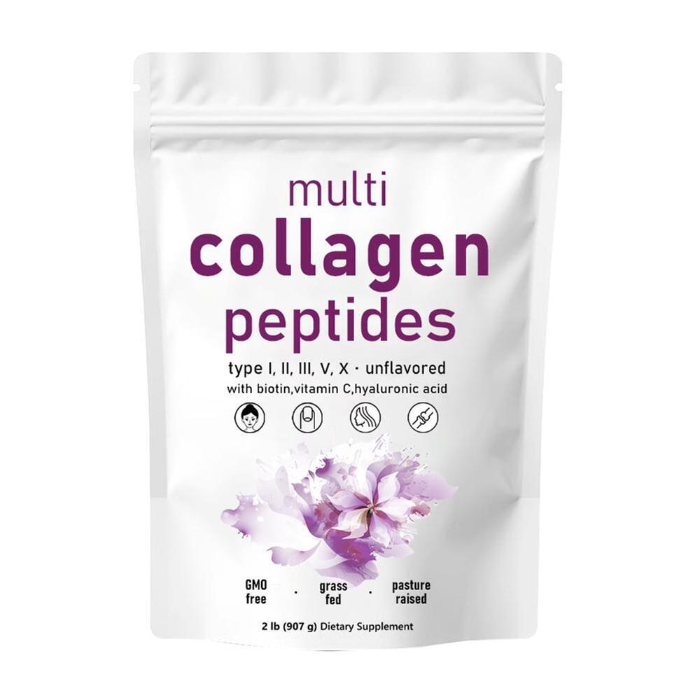 Multi Collagen Peptides Powder - Hydrolyzed Protein Peptides (Type I,II,III,V,X)