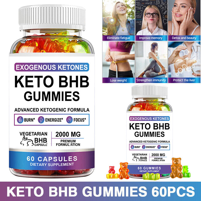 Advanced 60 Keto BHB Gummies For Weight Loss Fat Burner Improve Immunity New Secondary image