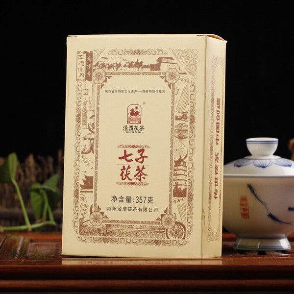 Jingwei Fu Tea Shaanxi Jinhua Qizi Fu Cha Brick Golden Flower Dark Tea 357g