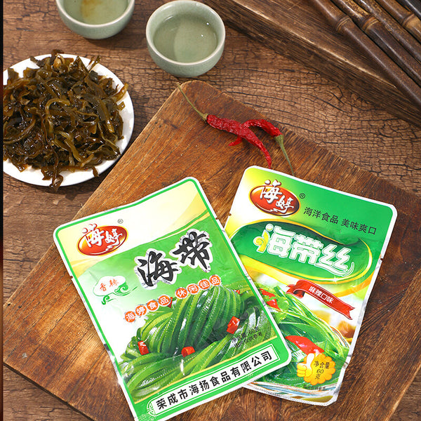 60g*5bags instant spicy kelp shreds pickles Seafood snacks Food 麻辣海带丝