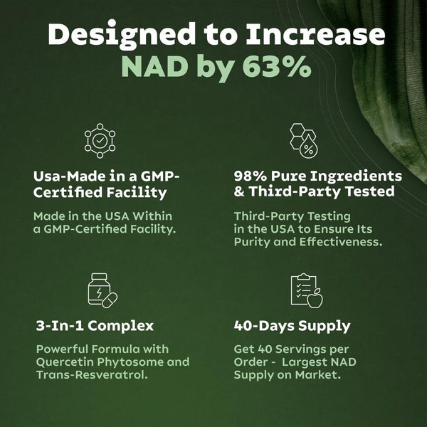 NAD+ Supplement Energie, Fokus Booster Nicotinamid Ribosid