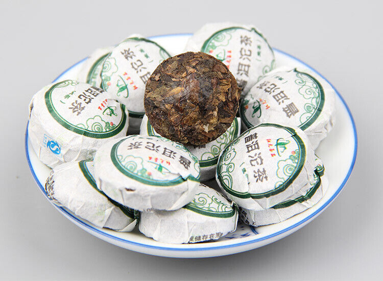 Organic Pu'er Tuo Tea Tuocha Pu-erh Raw Mini Tuo Cha 200g Bamboo Tray Pack