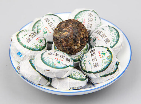 Organic Pu'er Tuo Tea Tuocha Pu-erh Raw Mini Tuo Cha 200g Bamboo Tray Pack