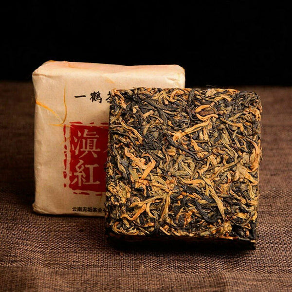Tea400 Years Ancient Tree Golden Buds Dian Hong Yunnan Black Tea Brick Red Tea 250g