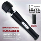 20 speed/10 vibration Handheld Vibrating Massager Wand Body Massage Stick USB