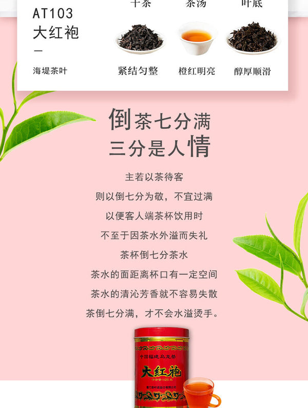 Sea Dyke TA HUNG PAO AT103 CHINA FUJIAN OOLONG TEA Da Hong Pao 125g Tin