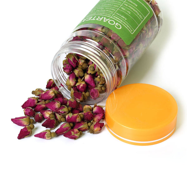 HELLOYOUNG 65g Natural Red RoseBud Dried Edible Petal Flower Herbal Tea Bottled