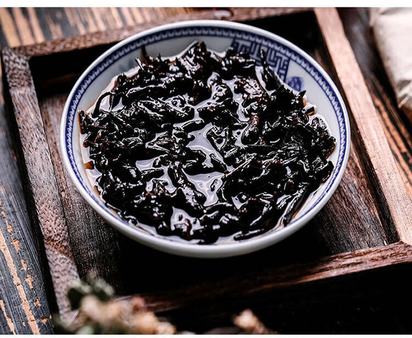 Ripe Puer Golden Buds Cake Menghai Daoshenggen Court Pu'er Tea 357g/12.59oz