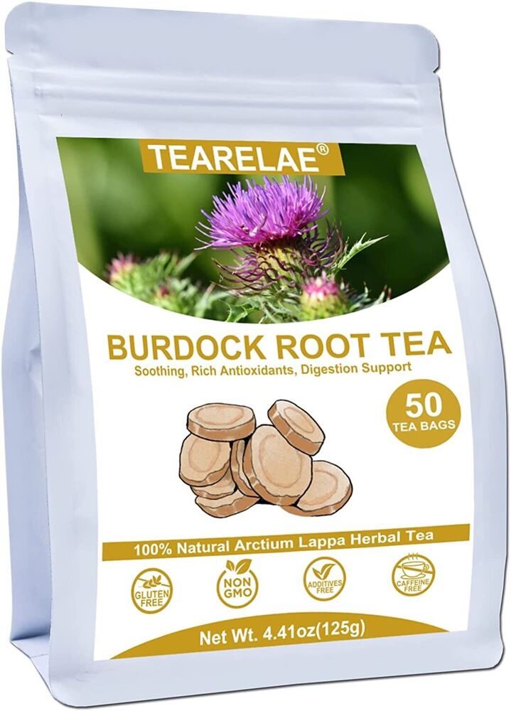 TEARELAE Burdock Root Tea 2.5g x 50 Count Natural Burdock Root Tea Bags