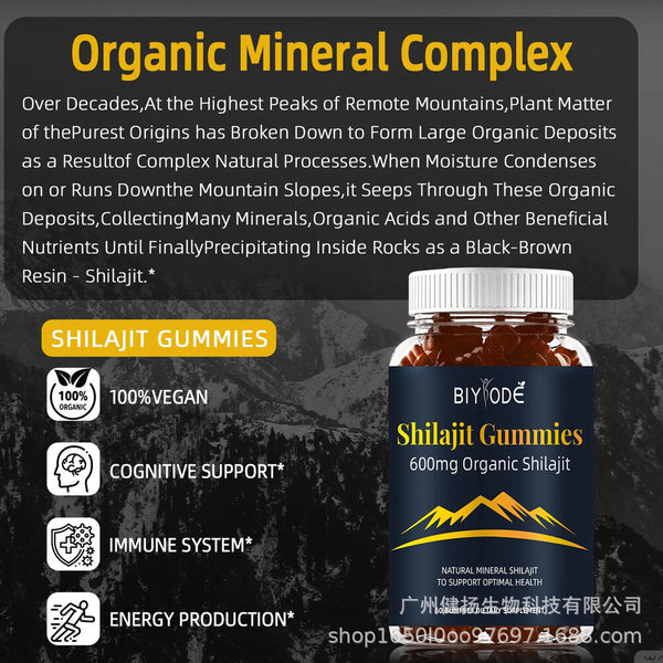 Reines Himalaya-Shilajit, 60 Gummibärchen, natürliche Fulvosäure