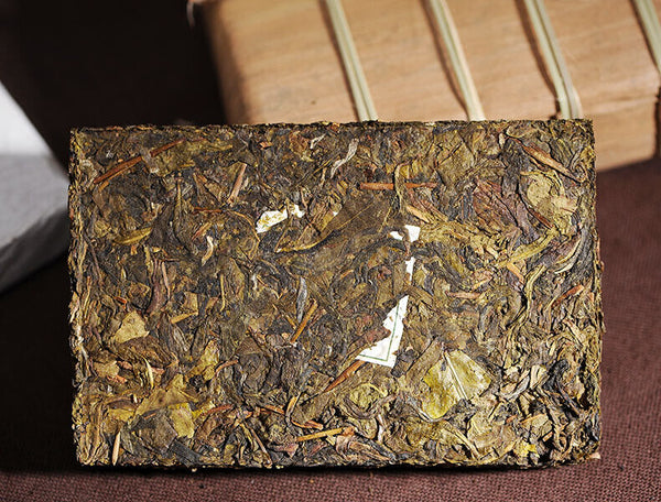 Pu Zi Wei Mengku Ba Nuo Old Leaves Old Tree Huang Pian Pu Er Raw Tea Brick 500g