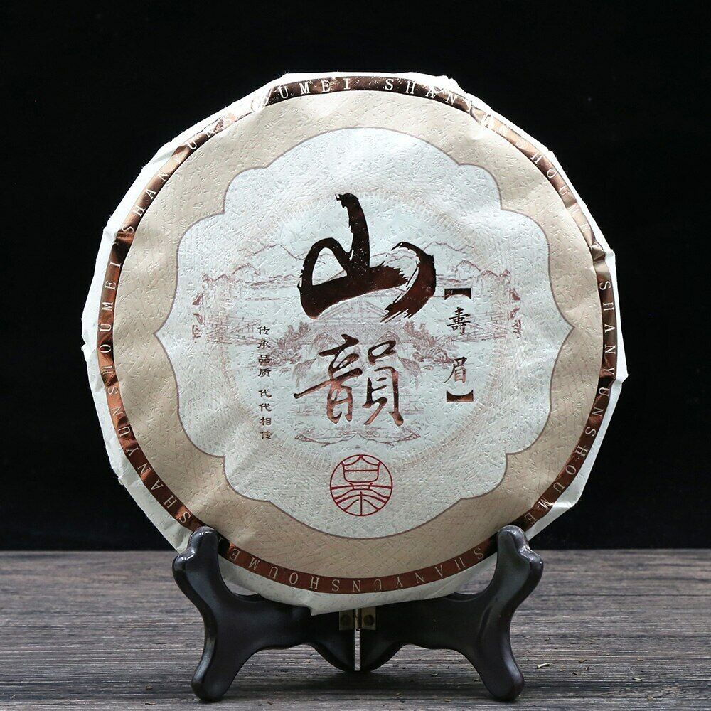 China Shou Mei Bai Cha Tea Leaf Cake Fujian Old Tree Fuding White Tea 340g Secondary image