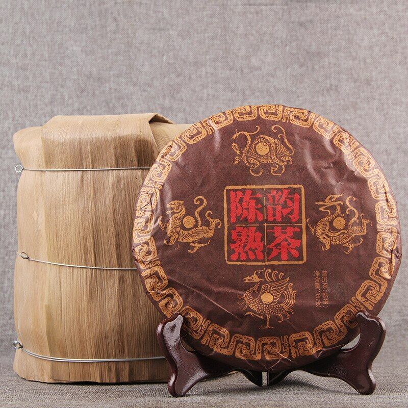 Year Yunnan Menghai Chen Yun Ancient Shu Puer Tea Old Ripe Puer Tea 357g Main image