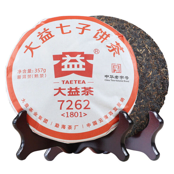 TeaChina TAETEA Dayi Ripe Puerh 7262 Classic Pu'er Tea Organic Black Tea 357g