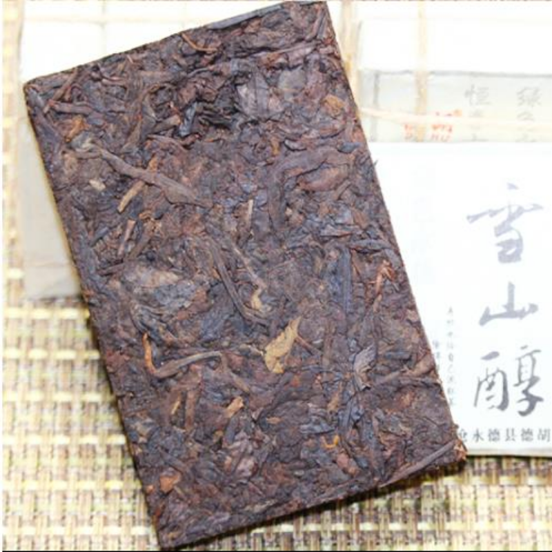 1000g Cooked Puerh Tea Brick Big Snow Mountain Pu-erh Ripe Tea Yunnan Pu'er Tea Secondary image