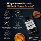 Better Alt Pure Himalayan Shilajit Sticks with Organic Honey, Naturally Sweeter