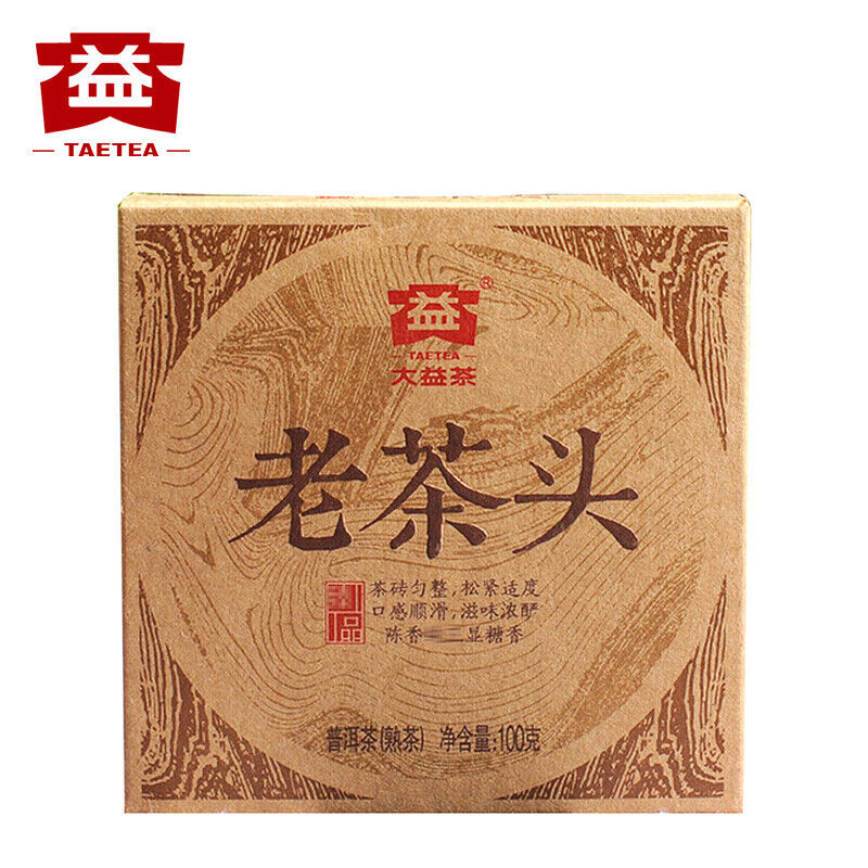 TAETEA Lao Cha Tou Menghai Dayi Pu-erh Brick Ripe Puer Tea Brick 100g/3.52oz
