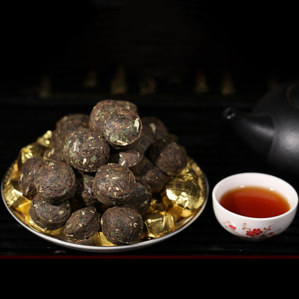 Pu'er tea 糯香普洱 中国云南小沱茶 新益号牌 普洱茶熟茶坨 500g natural healthy Puer tea