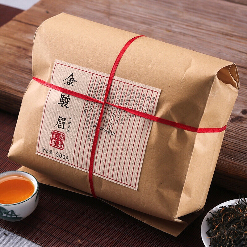 TeaOrganic Jin Jun Mei Golden Eyebrow Wuyi Black Tea 500g Jinjunmei Red Tea Junmee