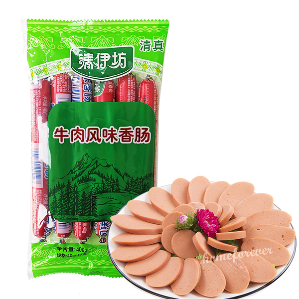 2 Bags x 400g Shuanghui Beef Sausage Muslim Chinese Food 双汇清伊坊牛肉风味香肠火腿肠清真