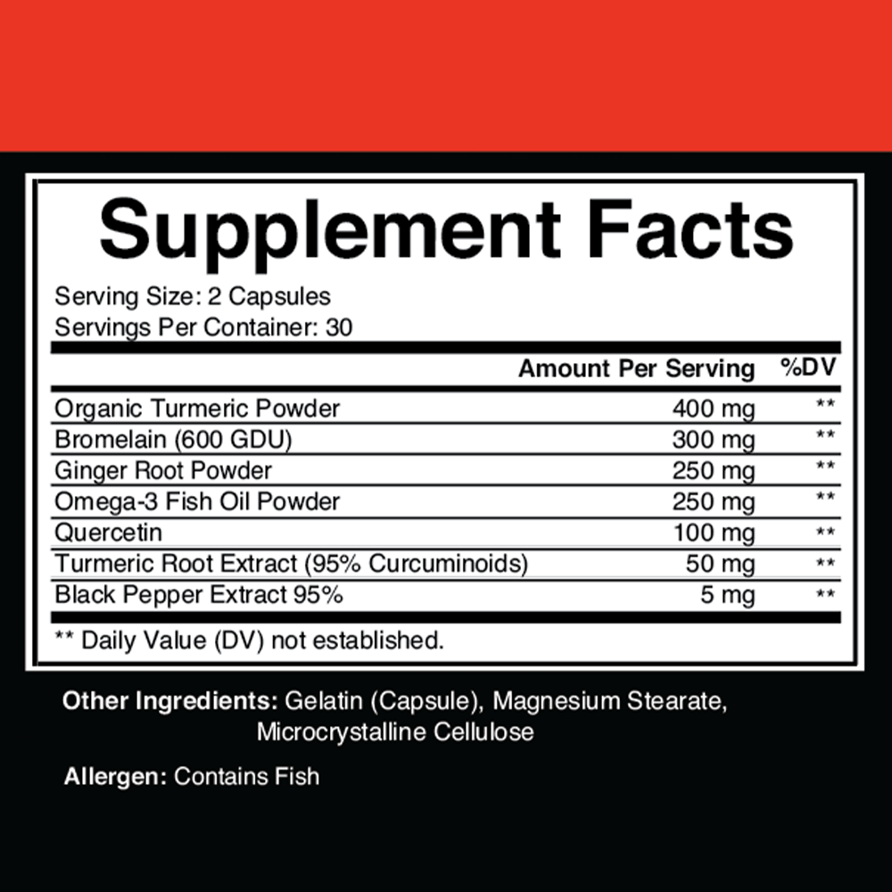 Turmeric Curcumin with Ginger + Black Pepper Joint Pain Maxx Strength Capsules