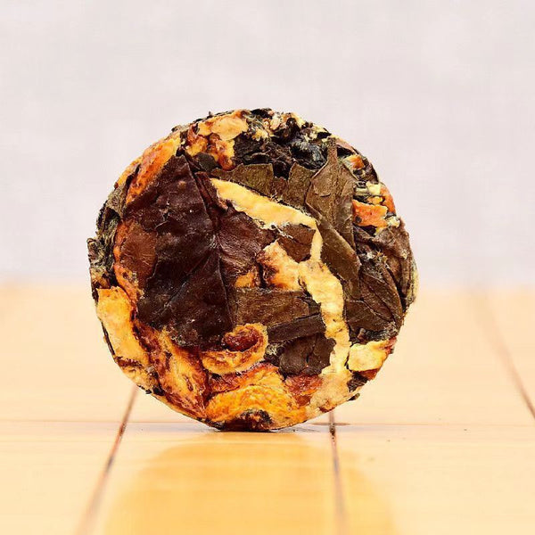 Portable Mini White Tea CakeChinese Shoumei Tea Tangerine Peel Old White Tea