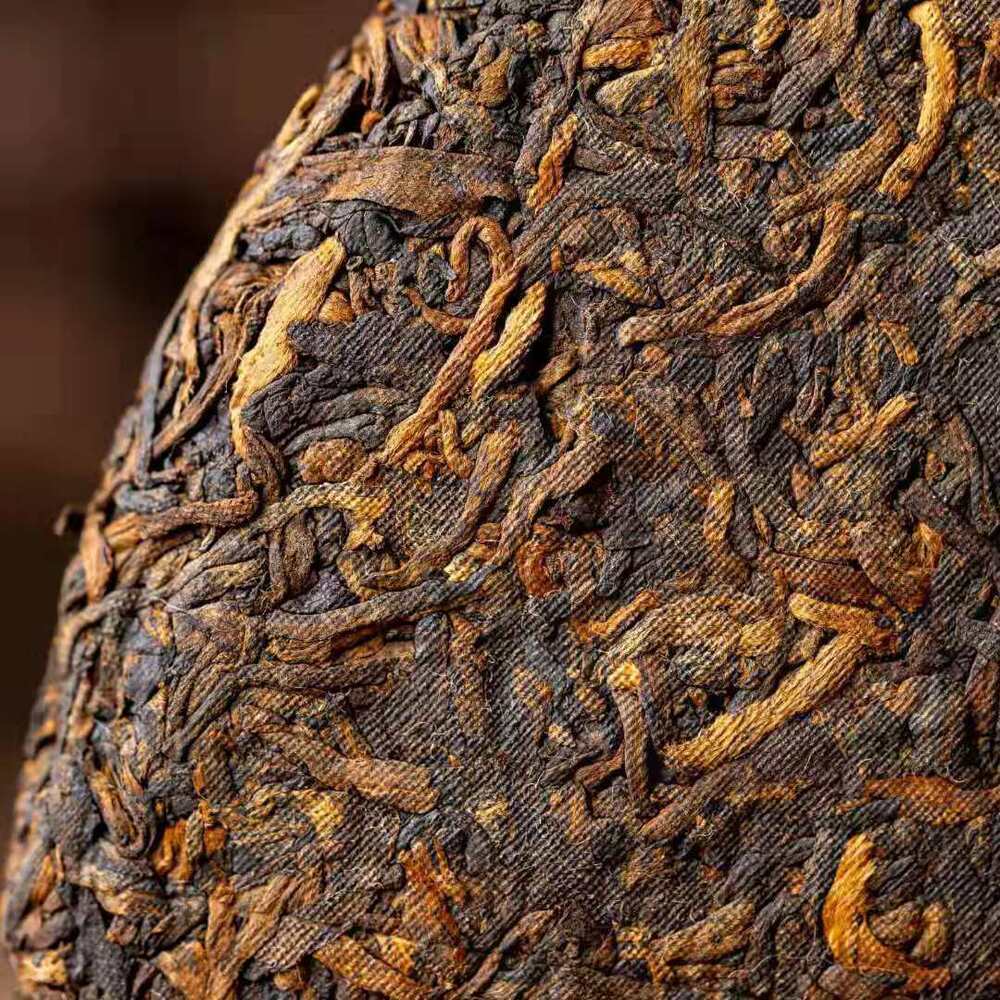 357g Yunnan Puerh Ripe Tea Golden Bud Cooked Pu-erh Tea Cake Old Pu'er Black Tea