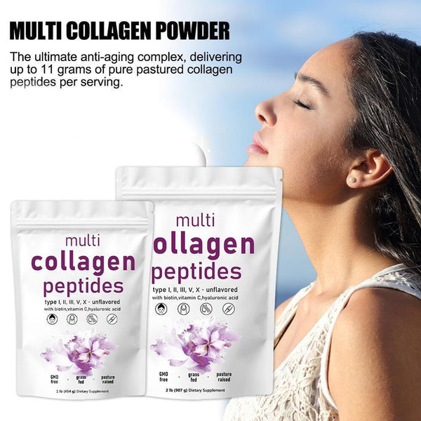 Premium Multi Collagen Peptides Powder - Hydrolyzed (Type I, II, III, V, X)