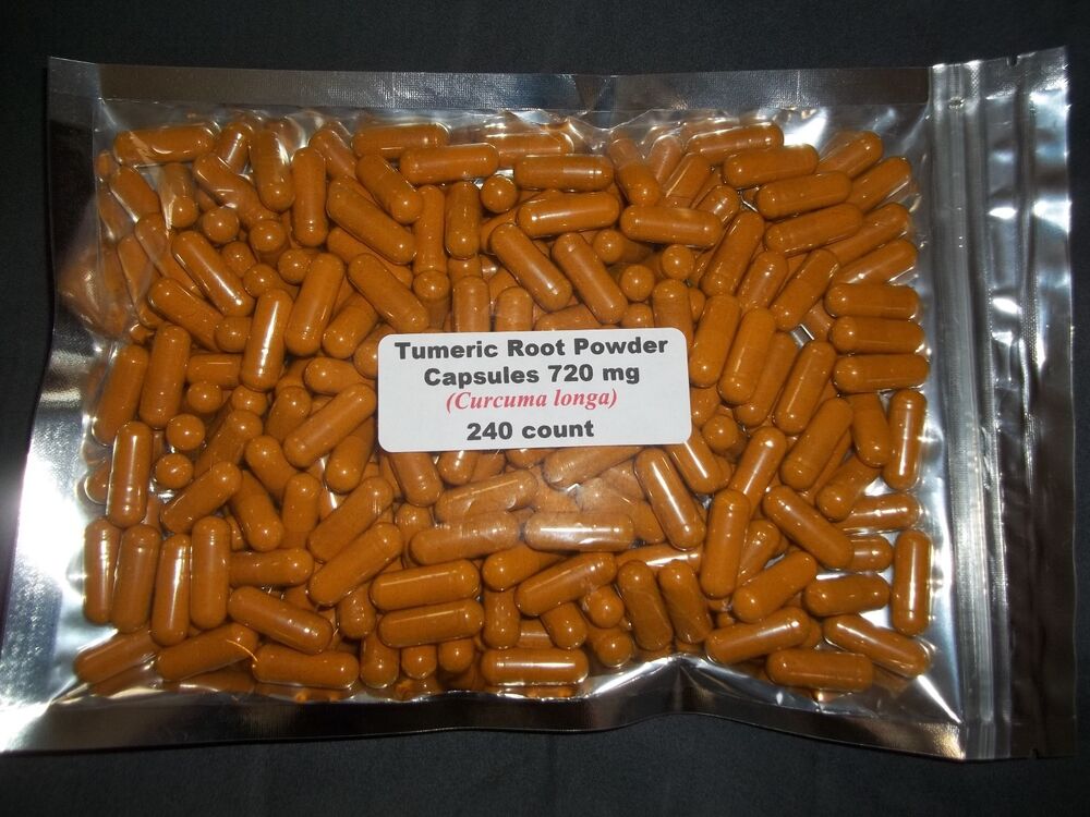 Tumeric (Turmeric) Root Powder Capsules (Curcuma longa) 720 mg 240 count Main image
