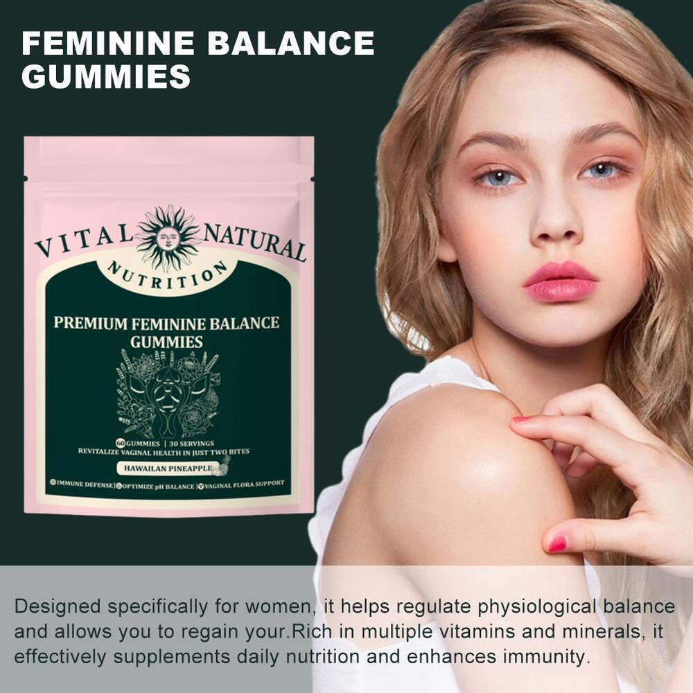 60Pcs Vital Source Feminine Balance Gummies,Support Women's Health&Wellness-Best Secondary image