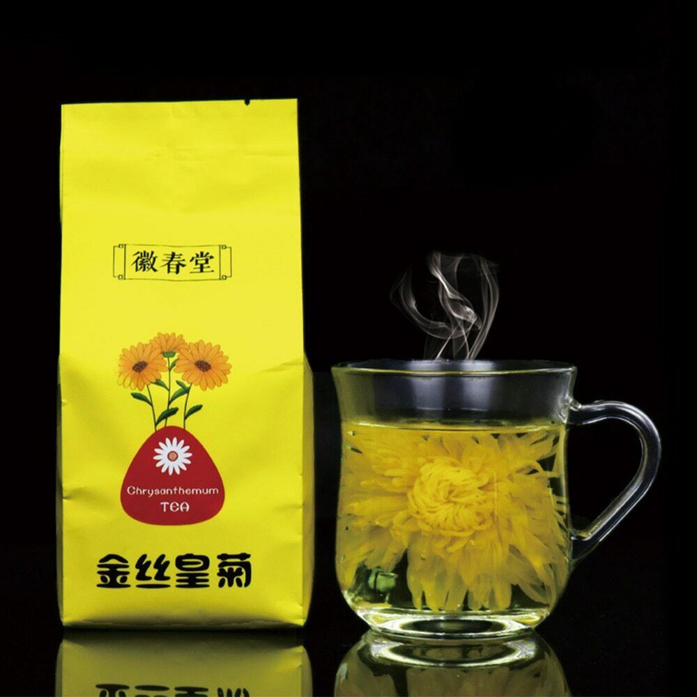 50pcs Chinese Blooming Tea Golden Chrysanthemum Dried Flower Tea for Weight Lose Secondary image