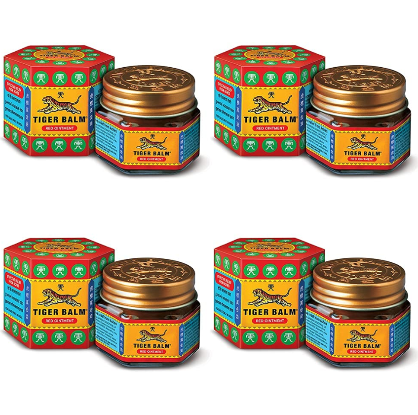 Tiger Balm (Red) Super Strength Pain Relief Ointment (pack of 4 Jars ) Main image