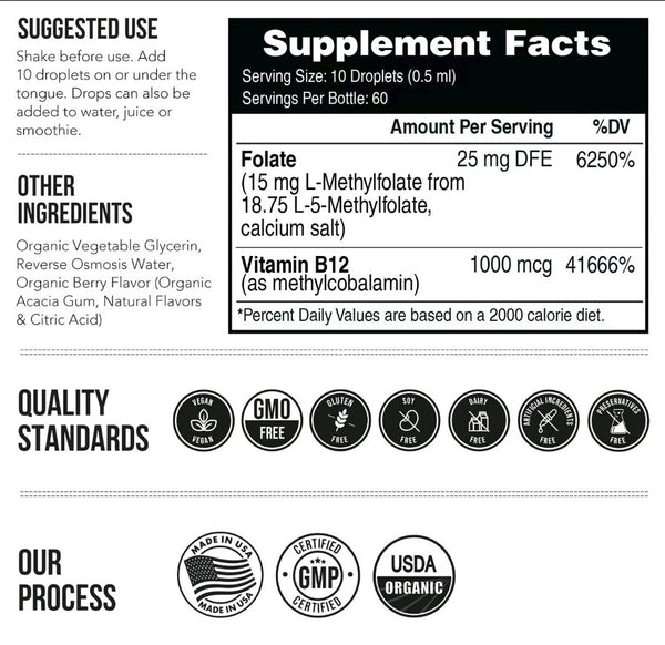 L Methyl Folate 15Mg plus Methyl B12 Cofactor