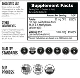 L Methyl Folate 15Mg plus Methyl B12 Cofactor
