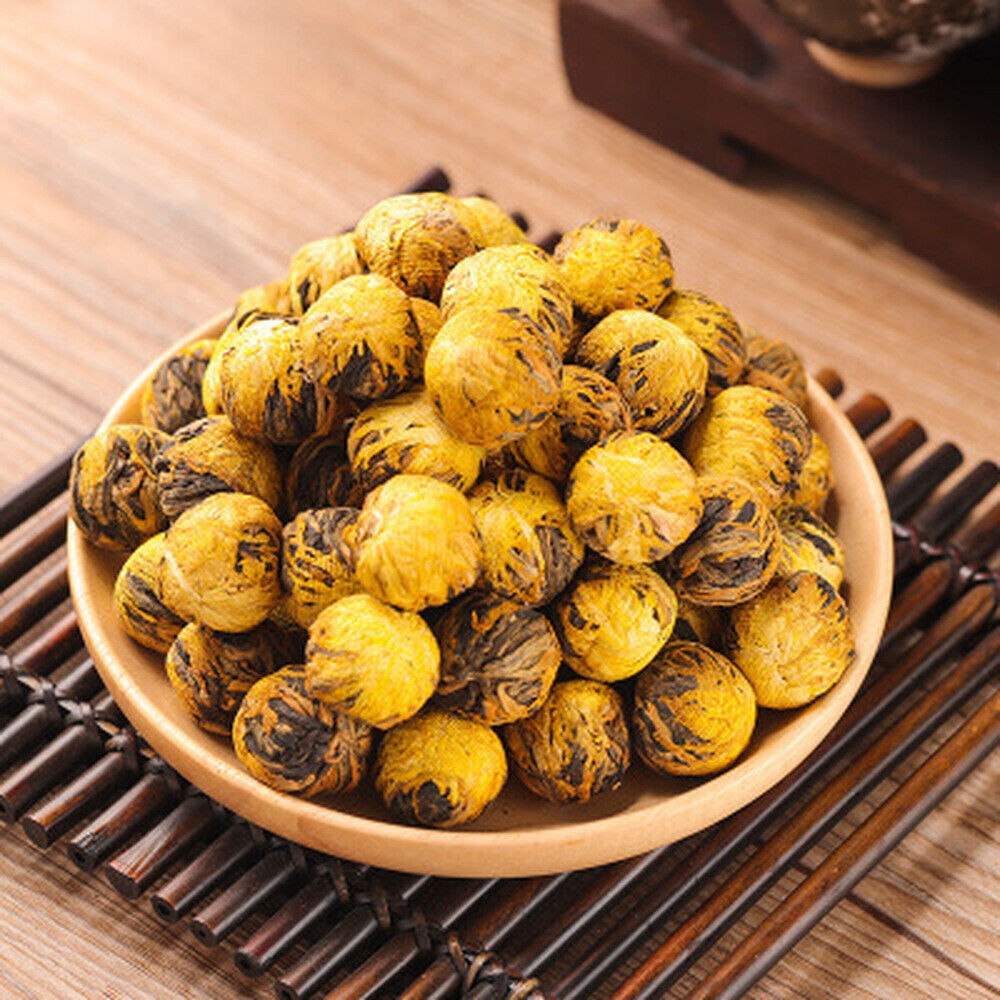 500g Schwarzer Tee Drache Gold Huang Ju Chrysantheme Dian Hong Blooming Tee Ball Secondary image