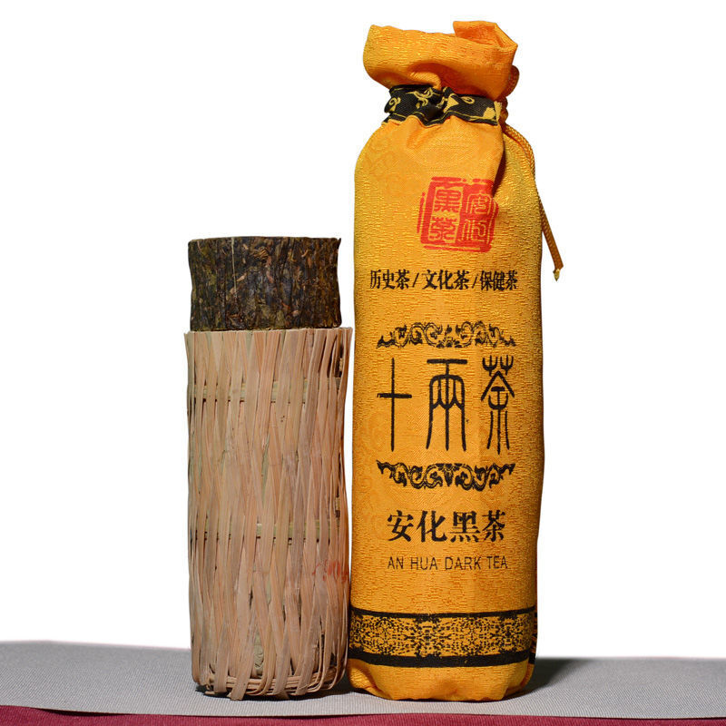 Anhua Shi Liang Tea Ten Tael Hua Juan Dark Tea Hei Cha In Bamboo Basket 362.5g Main image
