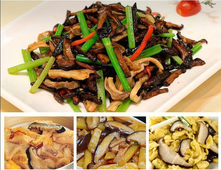 Dried Shiitake Mushrooms Wooden Organic Kitchen Health Green Food Natural Fungus