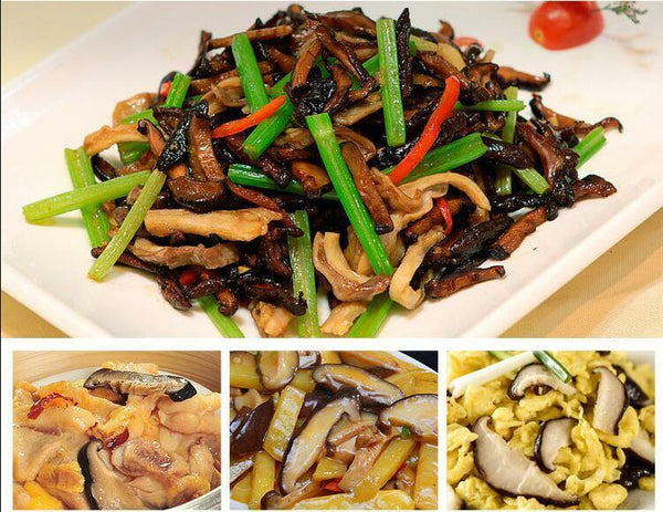 Dried Shiitake Mushrooms Wooden Organic Kitchen Health Green Food Natural Fungus