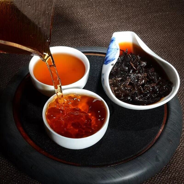 TeaYunnan Cooked Pu-erh Tea Pu'er Black Tea 250g Yiwu Old Tree Puerh Ripe Tea Brick