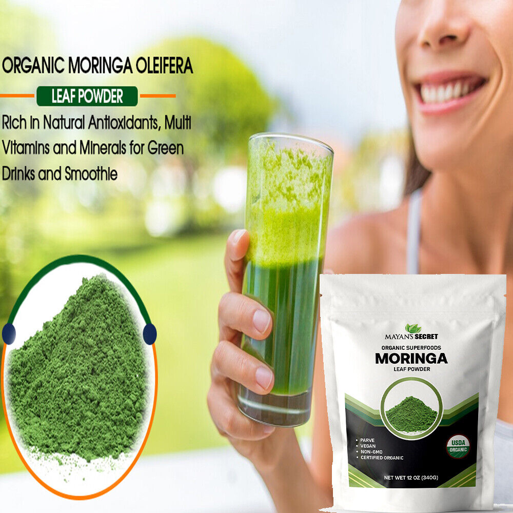 USDA Certified Organic Moringa Oleifera Leaf Powder 17.6 OZ Free Ship Main image