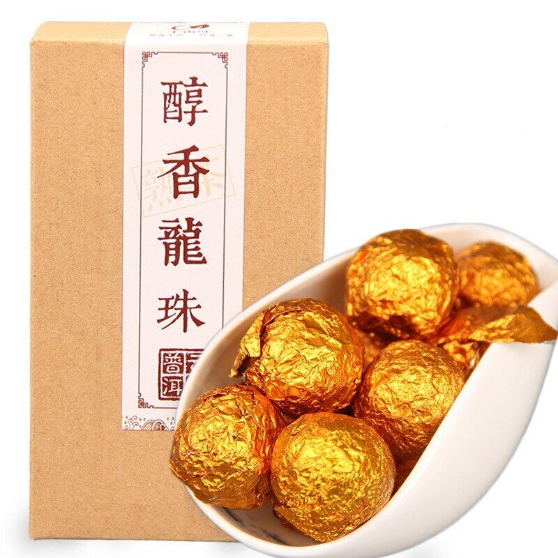 Yunnan Mellow Ripe Puer Tea Hand Made Dragon Pearl Shu Puer Tea 170g