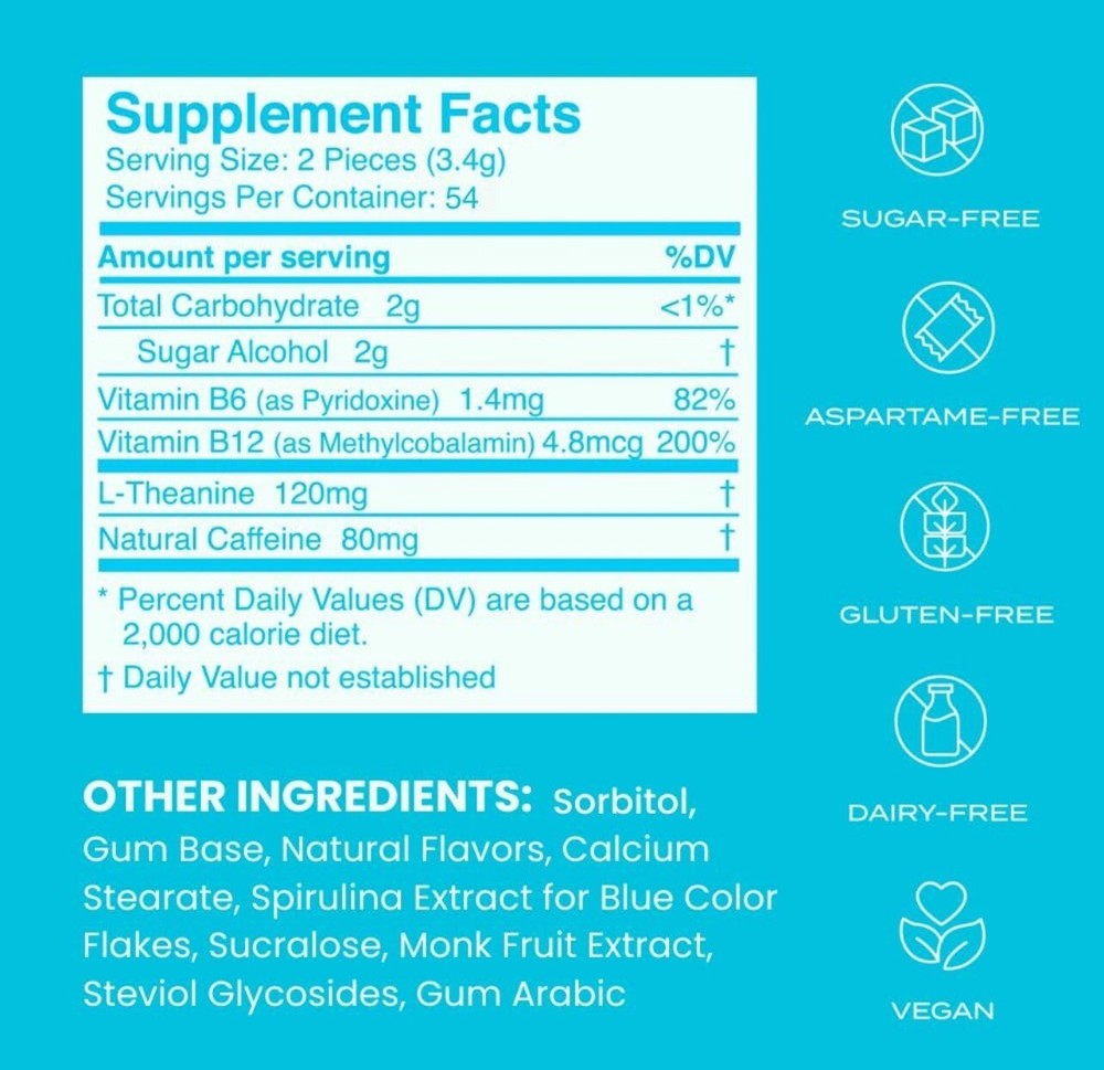 Neuro Mints Nootropic Energy Caffeine Mints | 40mg Caffeine + 60mg L-theanine +