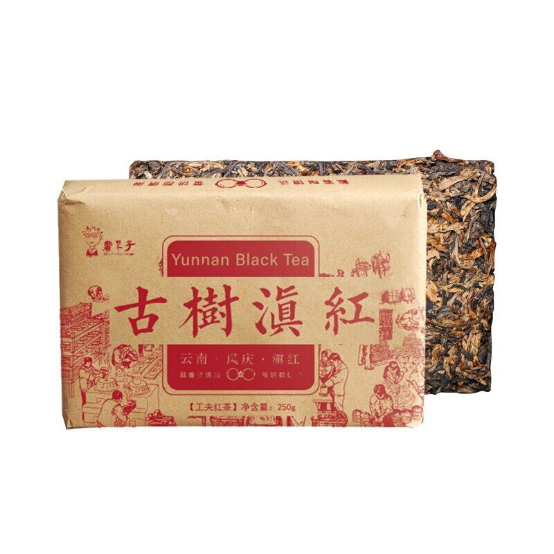 China Yunnan Fengqing Ancient Tree Dianhong Dian Hong Black Tea Red Brick 250g Main image